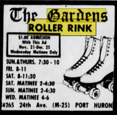 Gardens Roller Rink - Nov 24 1979 Article